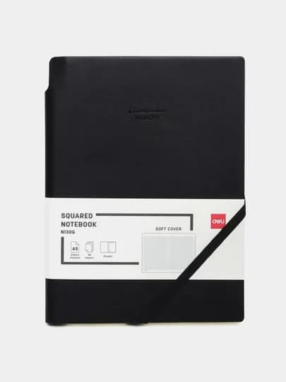 Ежедневник Deli N130G, чёрный, A5, 96 листов, 80 г/м²