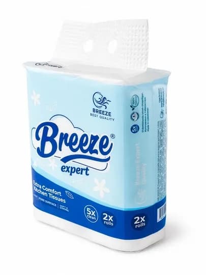 Breeze Expert кухонные бумажные полотенца 2-слойные, 2 рулона 15×21 Premium