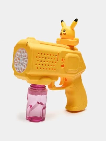 Генератор мыльных пузырей детский, на батарейках BUBBLE GUN — UNSHOPU-KOPIK-ЖЕЛТ