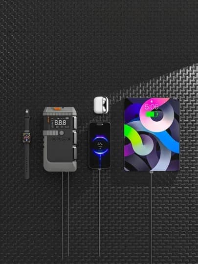 Автомобильное пусковое устройство: стартер, компрессор, фонарь насос Power Bank — EFFECT-ZARYADNIY