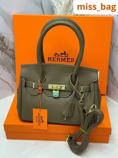 Женская сумка в стиле бренда HERMES (+ коробка и документы) — MISSBAG-HERMES3R-ОЛИВК-herms25