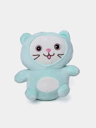 Мягкая игрушка, милый кот в капюшоне — PUSHMIR-CATWHAT-БИРЮЗ-26SM