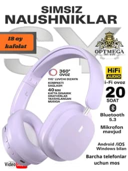 Беспроводные наушники с микрофоном, большие полноразмерные, Bluetooth — MAG777-SYT2-ПУРПУР