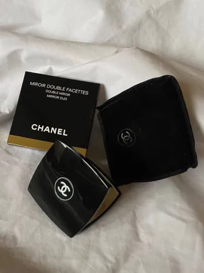 Зеркало CHANEL, карманное, зеркальце ,увеличительное, двухсторонний складное, для макияжа — БАРНО-ЗЕРКАЛО-ЧЕРН