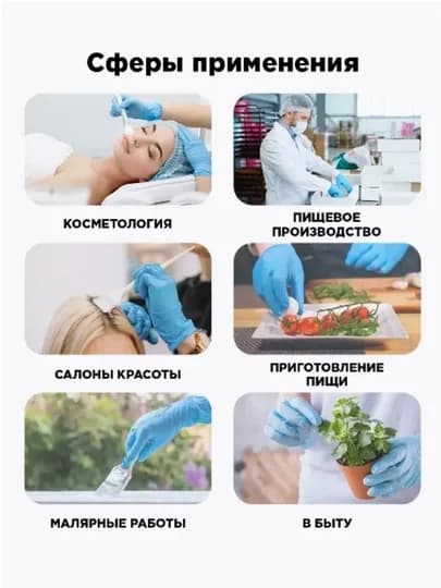 Перчатки одноразовые нестерильные нитриловые, неопудренные, 100 шт