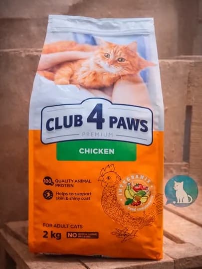 Сухой корм для кошек Club 4 Paws, для для кошек курица 2 кг