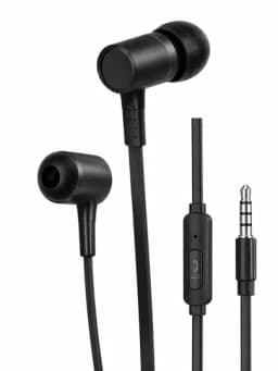 Проводные наушники 3.5mm Stereo с микрофоном для Android iPhone — LUXE123-SIMLINAUSHNIK-ЧЕРН