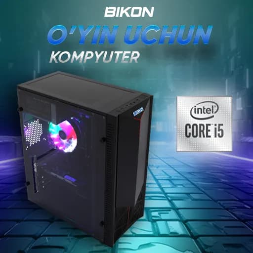 Системный блок BIKON / i3-12100F / DDR4 16GB / SSD 256 GB / RX 580б чёрный