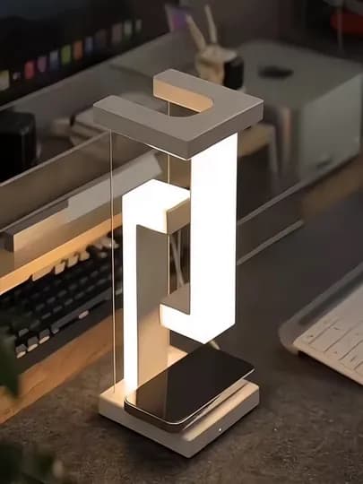 LED настольная лампа с беспроводной зарядкой для телефона, современный ночник — UNQUE-ГЕОМЕТРИЧЕСКАЯЛАМПА