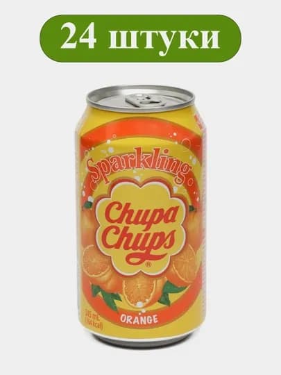 Газированный напиток со вкусом апельсина Chupa Chups Orange, 345 мл х 24 шт