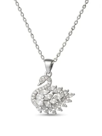 Изящная цепочка с кулоном лебедь в стиле Swarovski для женщин