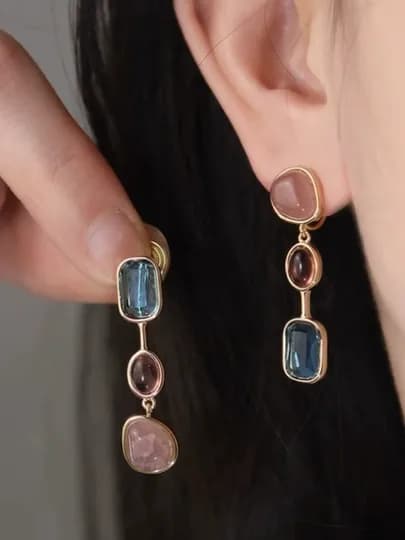 Серьги женские, разные формы — ZEBA-ZIRELEG-МЕНТОЛ