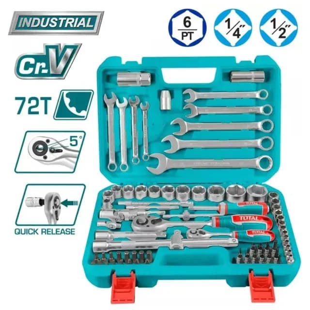 1/2" va 1/4" asboblar to‘plami TOTAL THT421802