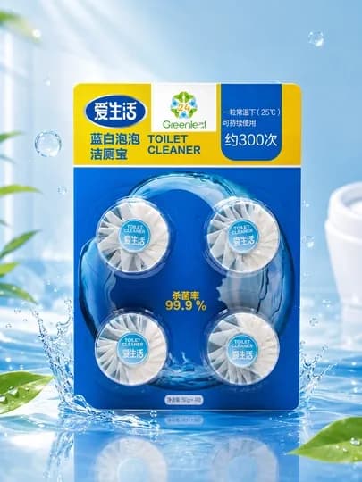 Greenleaf Toilet Cleaner — Таблетки для унитаза, антибактериальные 99.9%, 4 шт
