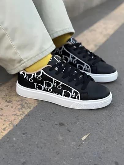 Стильные женские кеды DIOR, на все времена года, из экокожи — MUNSUMK-DIORKRA-ЧЕРН-38