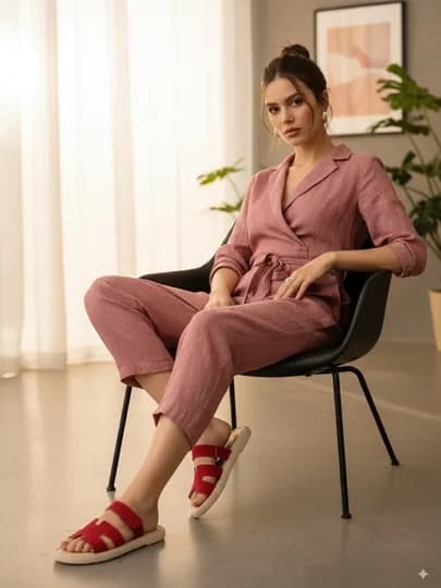 Женские тапочки HERMESS, летние, размер в размер — BRENDK-BA-БАГРОВ-37