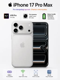 Смартфон Apple iPhone 17 Pro Max 256 ГБ, (nanoSim+eSim), Silver