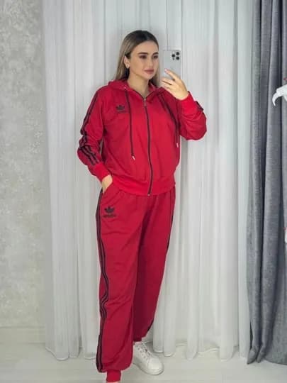 Женскмй спортивный костюм, стандартная, комплект 44-48 — NURSHOE-ADIDAS-БЕЛЫЙ-Freesize