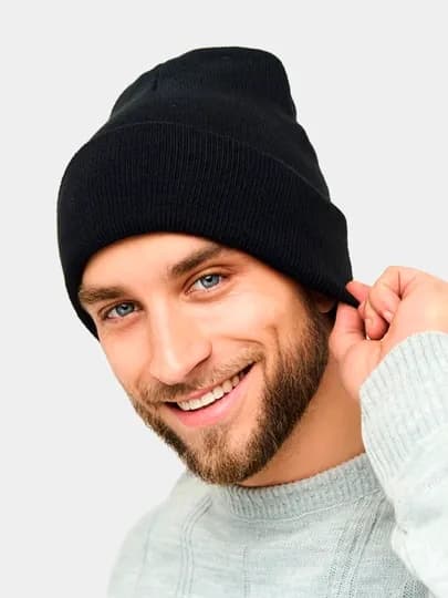Шапка мужская, утепленная, с отворотом