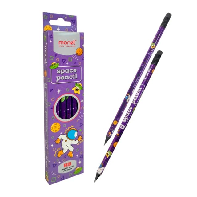 Qora grafit qalamlar to'plami MONET SPACE 2HB (12 dona, qutida)