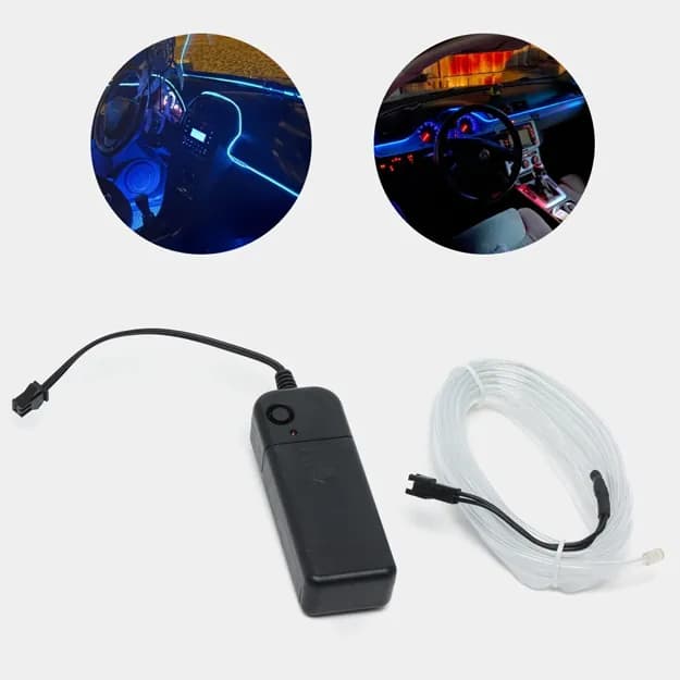 Гибкая неоновая лента, для подсветки салона авто, Led, 3 м
