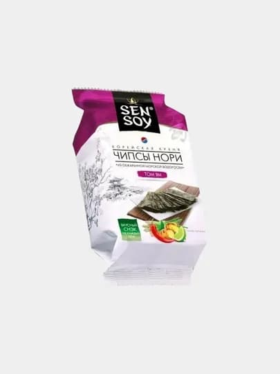 SEN SOY Чипсы нори из морской капусты Tom Yum, 4,5 г * *