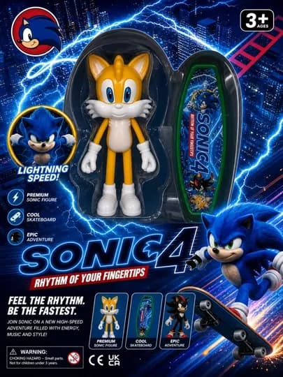 Соник фигурки 1шт и 3шт в коробке 12см — AII-SONIC12SM-ЖЕЛТ