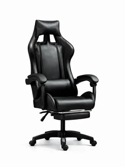 Игровое кресло с подставкой для ног и шейной подушкой, до 120 кг