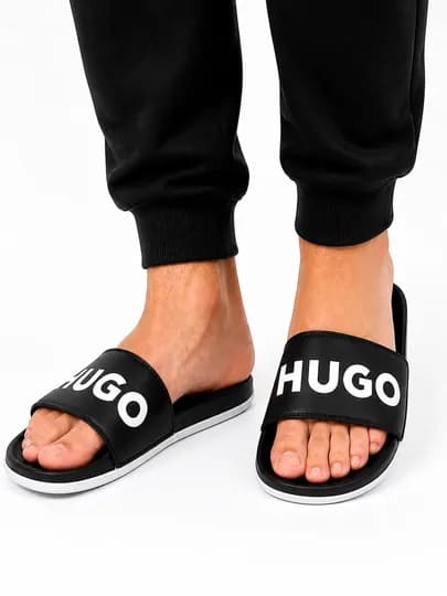 Мужские повседневные шлёпанцы HUGO BOSS — ABBI-HUGGI-ЧЕРН-43