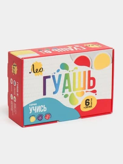 Краска гуашь "Лео" "Учись" набор LNG-0106 6 цв.20 мл . — GTRAD-P1744F6