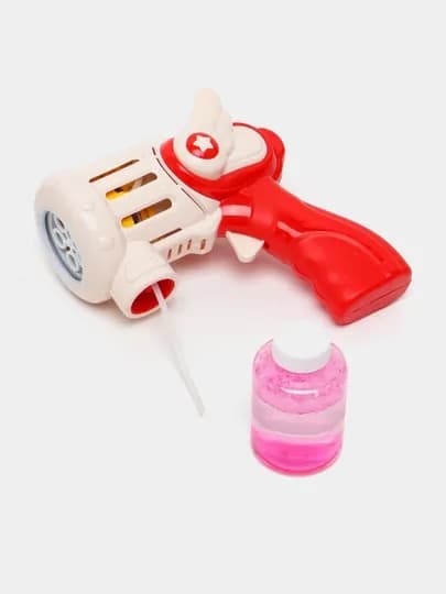 Генератор мыльных пузырей детский, на батарейках BUBBLE GUN — UNSHOPU-KOPIK-КРАСН