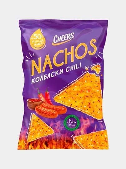 Кукурузные чипсы Cheers "Nachos" со вкусом "Колбаски Chili" 70 гр — CHEERS-P1A1699