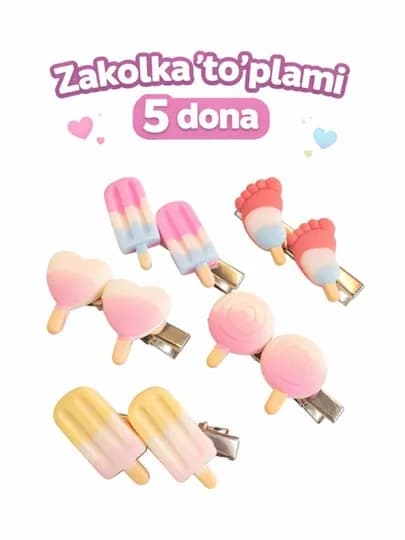 Набор из 5 заколок для девочки
