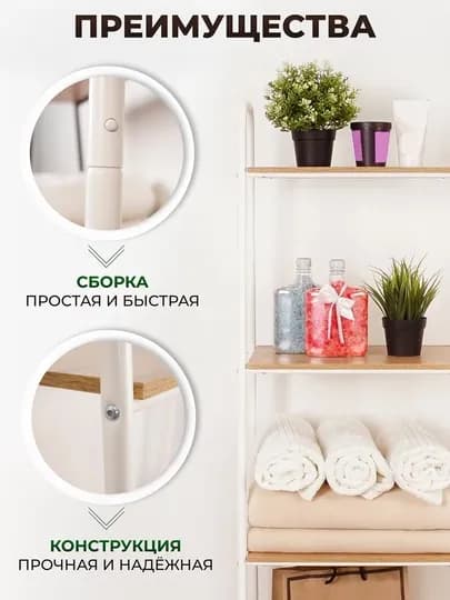 Этажерка, металлическая полка, для хранения, стеллаж "Скандинавия 14"