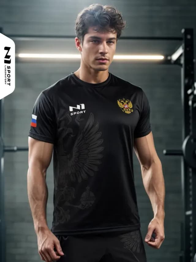 Спортивная футболка Россия для тренировок в зале