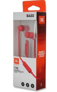 Наушники вставные JBL JBLT110RED