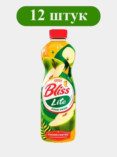 Сокосодержащий фруктовый напиток «Яблочный» осветлённый BLISS LITE 0,5 л × 12 шт, ПЭТ — HASAN3-BLISLITE05OLM
