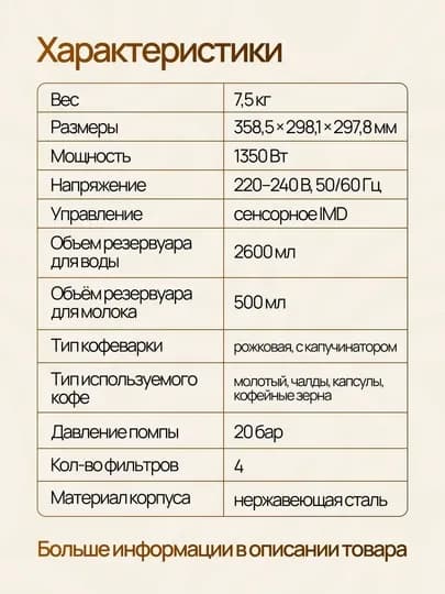 Кофемашина Sonifer 20 бар, 1350Вт, автоматическая кофеварка с кофемолкой