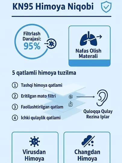 Респиратор KN95 с клапаном, защитная маска от вирусов и пыли 5 шт
