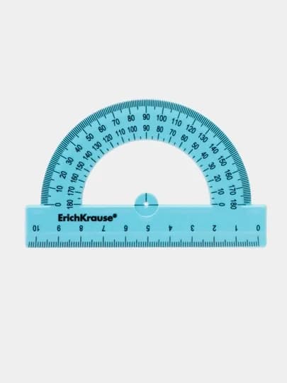 Транспортир пластиковый ErichKrause Pastel, 180/10 см, ассорти 57900 — ERKR-P12C64C-ГОЛУБ