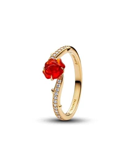 Кольцо Pandora с муранским стеклом и кубическим цирконием 163984C01