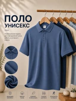 Поло унисекс — CAMPY-FUT01-НГОЛУБ-4XL
