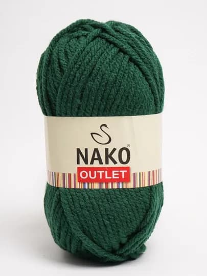 Пряжя Nako Outlet - 100% акрил, 450 м, 150 гр - 200 гр (+-5г, 10%+-) в упаковке 1 шт — PRYAJA1-NAKO3-ТЕМНЗЕЛ