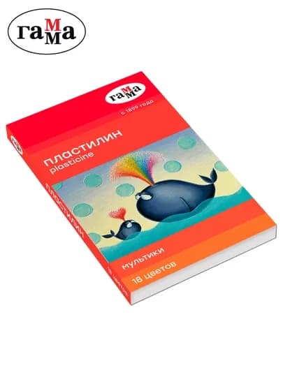 Пластилин Гамма "Мультики", 18 цветов, 360 г, со стеком, картонная упаковка, 280028