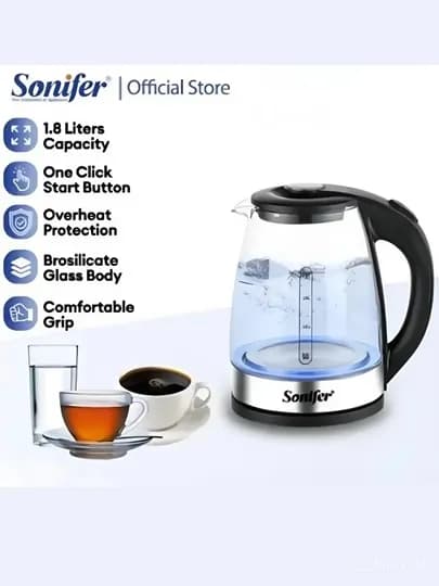 Электрический чайник, с подсветкой, из cтекла Sonifer SF-2116