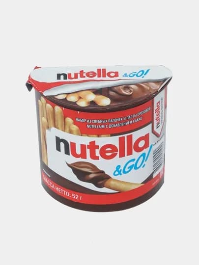 Шоколадная паста Nutella с добавлением какао & Go ореховая с хлебными палочками, 52 г — IKINDER-P02FD29