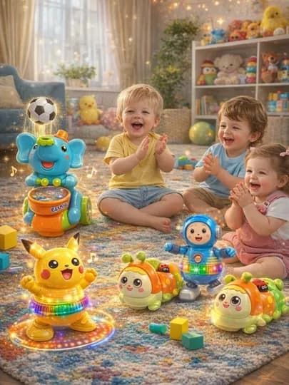 Набор интерактивных игрушек со светом и музыкой (танцующие, сенсорные)