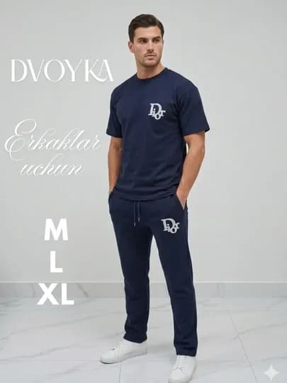 Мужской комплект Dior из двух предметов, летняя одежда для мужчин — SAFARST-DIORDVOYKA-ЧЕРНСТЕ-M