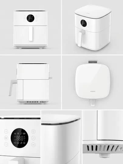 Аэрогриль Xiaomi Air Fryer 6.5L, 1800 Вт, 12 программ, до 220°C, черный, белый
