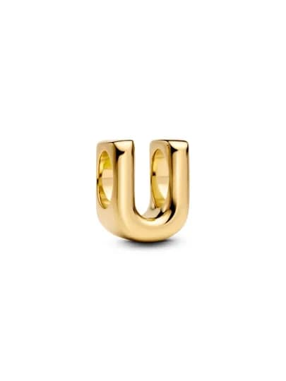 Кулон-буква U Pandora с покрытием из 14К золота